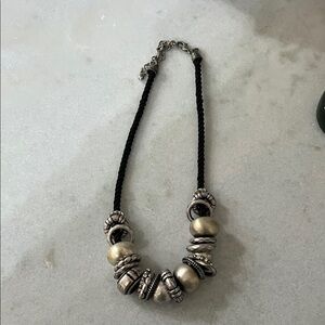 Chico's Silver and Black Statement Necklace